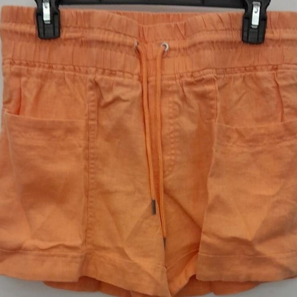 Athleta Cabo Linen Orange Shorts - size 6 NWT